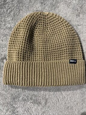 REI Olive Waffle Knit Beanie